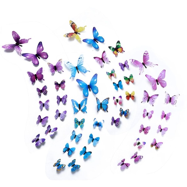 3D Schmetterlinge Deko Aufkleber, Abnehmbare Wandaufkleber KLB