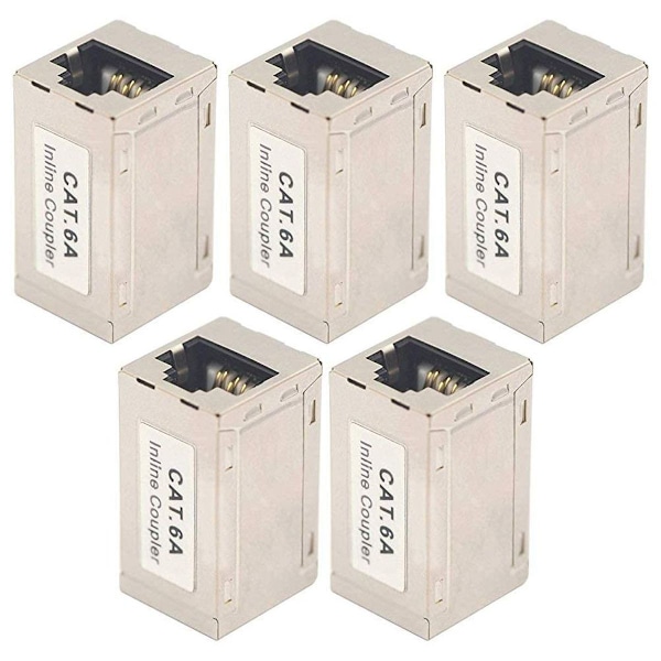 Pakke med 5 Cat6A Ethernet-adapter koblingskabel RJ45-adapter Cat6 LAN