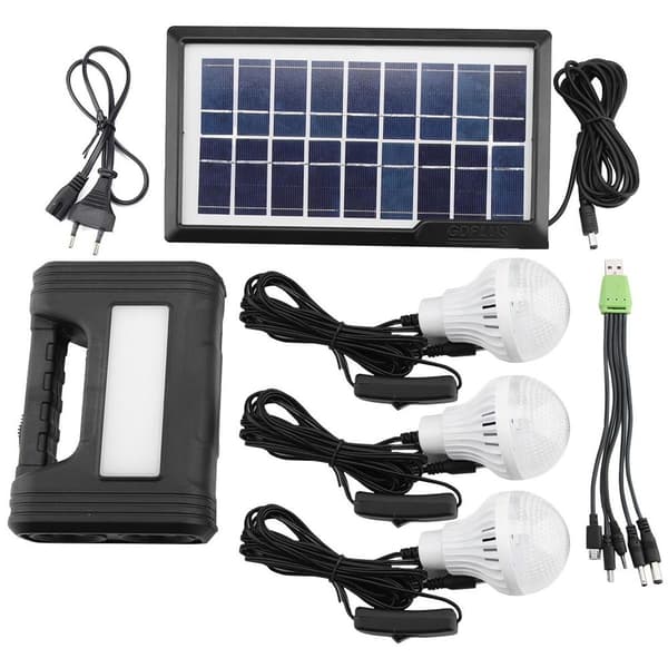 Solcelledrevet multifunksjonelt belysningssystem med LED-spotlight KLB