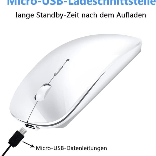 Oppladbar Bluetooth-mus for bærbar PC og nettbrett