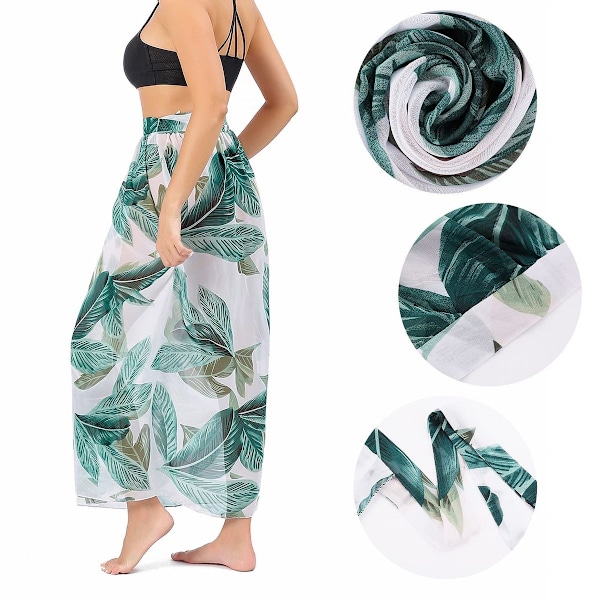 Sarong Coverup Blus Dam Swimsuit Strand Tie Wrap Wrap Kjole