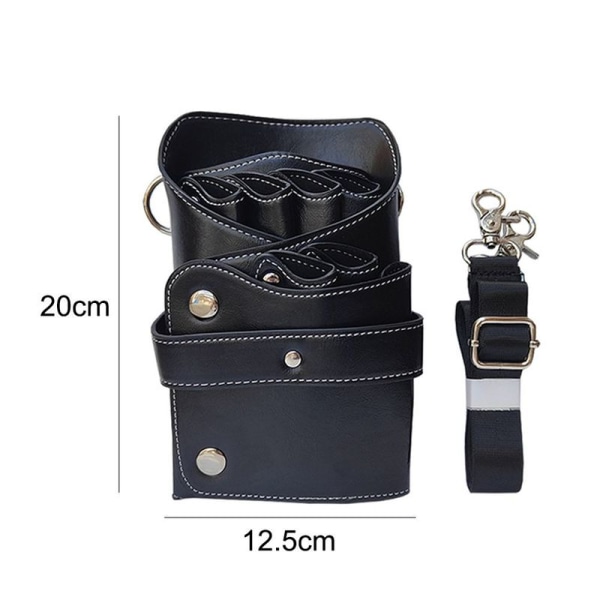 Genuine Leather Scissor Bag for Salon Hairdresser Hairdresser Black