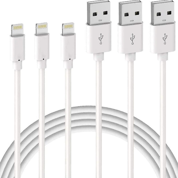 3-pakkaus iPhone 2M latauskaapeli MFI-sertifioitu Lightning