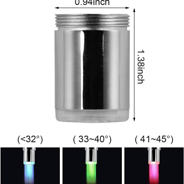 2-pack färgglada LED-kranar med 3 KLB