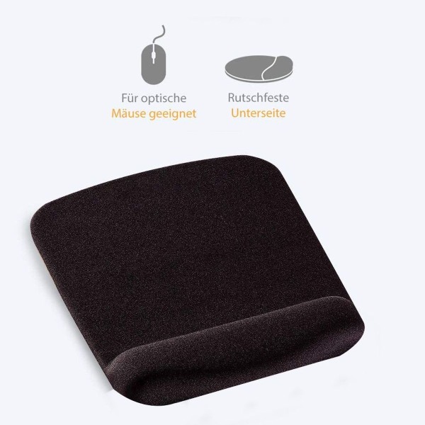 Ergonomisk Gaming Office Mouse Pad Mouse Pad med Pad Sort