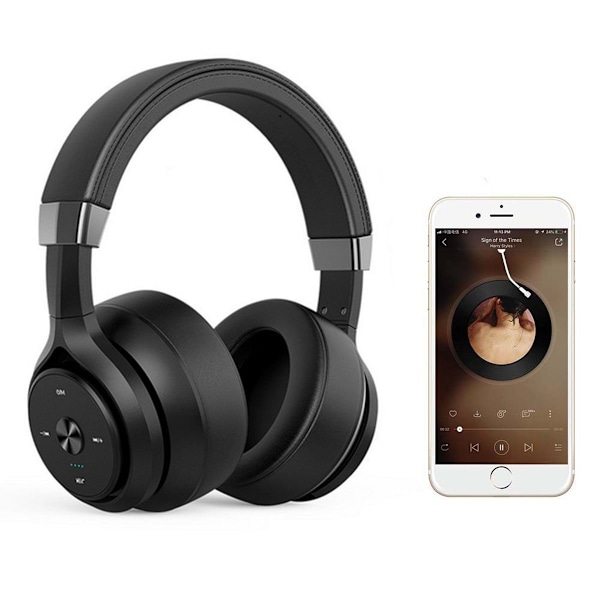 Aktiva brusreducerande Bluetooth-hörlurar över svart