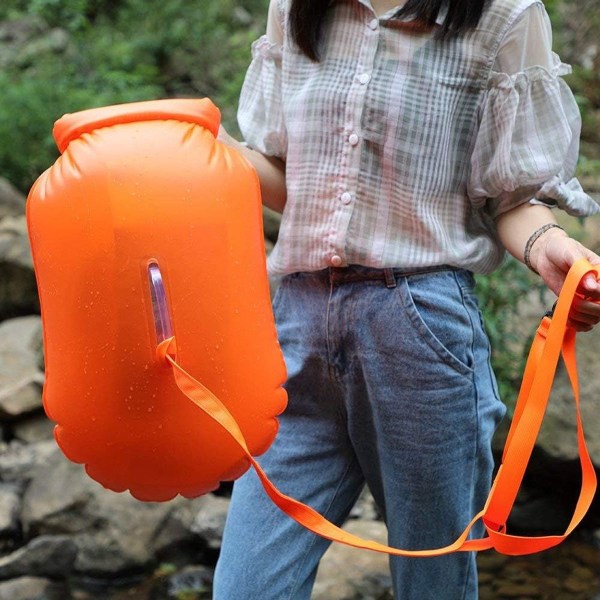 Svømmebøye tørrpose, 20 liter, vanntett, oppblåsbar, med