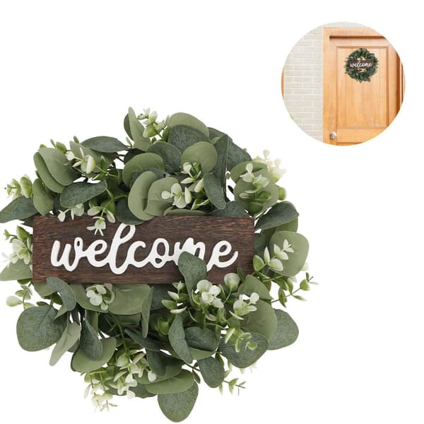 Kunstig Eucalyptus Krans Blade Girlande Velkomstskilt Dørkrans KLB