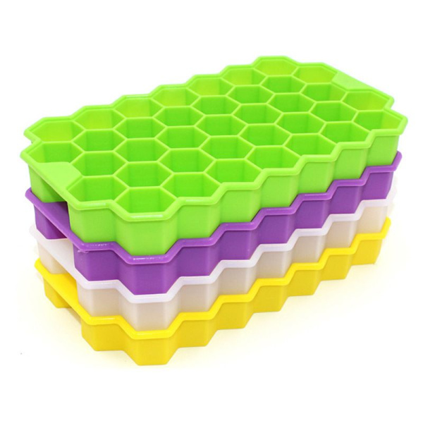 1 stk kreativ honeycomb isgitter DIY silikon isgitter stabelbar honeycomb form 37 rutenett grønn isboks