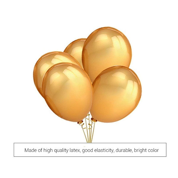 100 stk. Guld Perle Latex Balloner Metallic Helium Balloner KLB