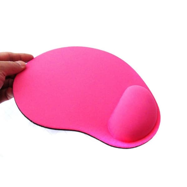 2-pack ergonomiska musmattor med bekvämt handledsstöd i rosarött