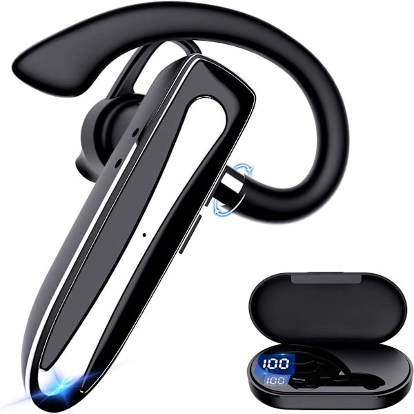 Bluetooth headset med mikrofon, håndfri trådløst headset mobiltelefon KLB