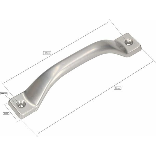 Sæt med 2 møbelgreb Hvid 140 mm sølv KLB