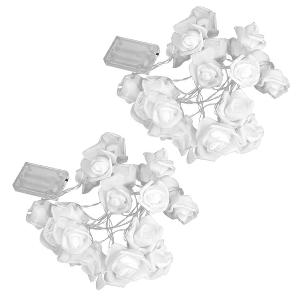 Batteridrevne 20 LED-simulerte roseblomsterlyskjeder KLB