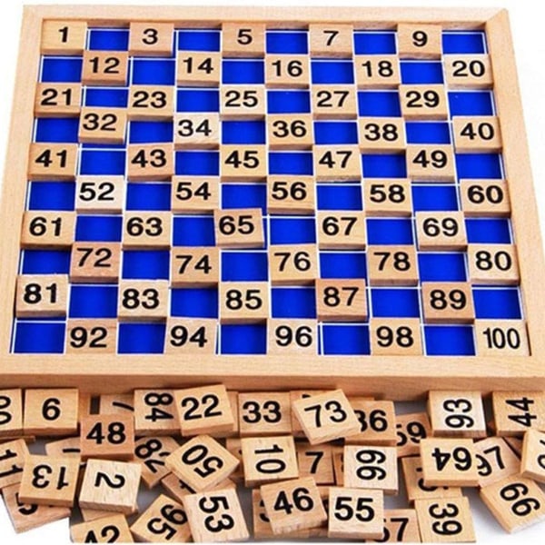 Sipobuy Träleksak Hundratals Bräde Montessori Matematik 1-100 Konsekutiva Nummer Trä KLB