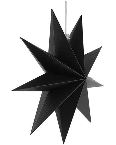 45 cm Papirstjerne Dekorasjonssett med 3 Foldbare Stjerner Julestjerne Dekor (Svart