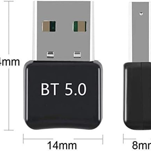 Bluetooth USB 5.0-dongel, mininyckel USB Bluetooth 5.0 med låg power