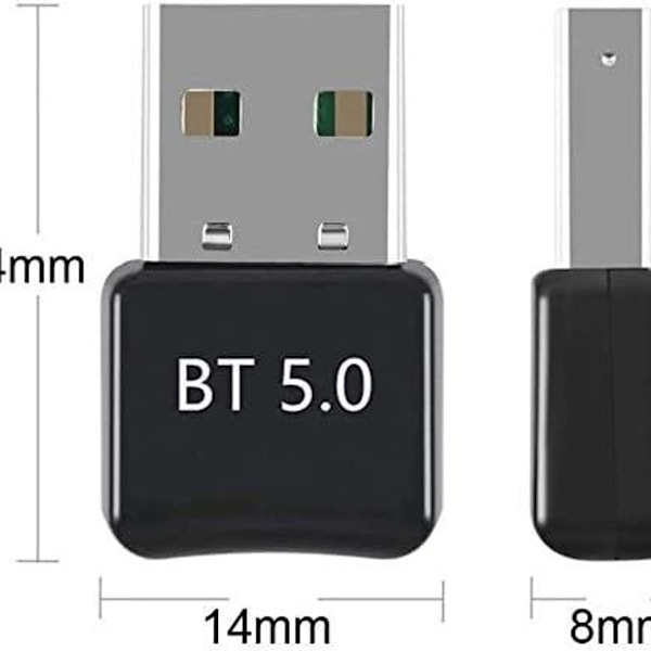Bluetooth USB 5.0-dongle, mini USB-nøkkel Bluetooth 5.0 med lavt strømforbruk