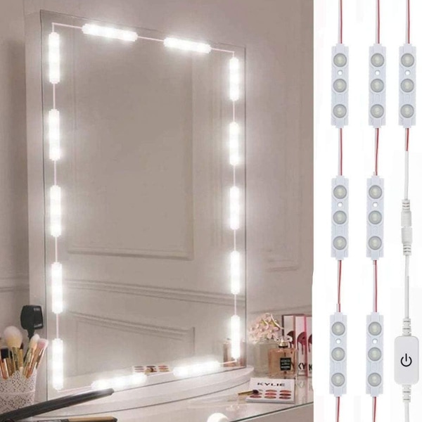 LED sminkspegellampor, sminklampa i Hollywood-stil, 10 fot ultraljusande vit LED KLB