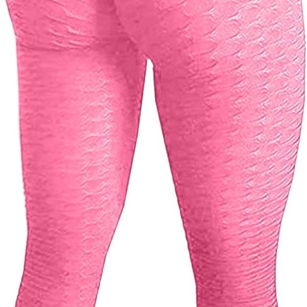 Famous Leggings, Kvinner Butt Lifting Yoga Bukser Høy 01 Rosa KLB