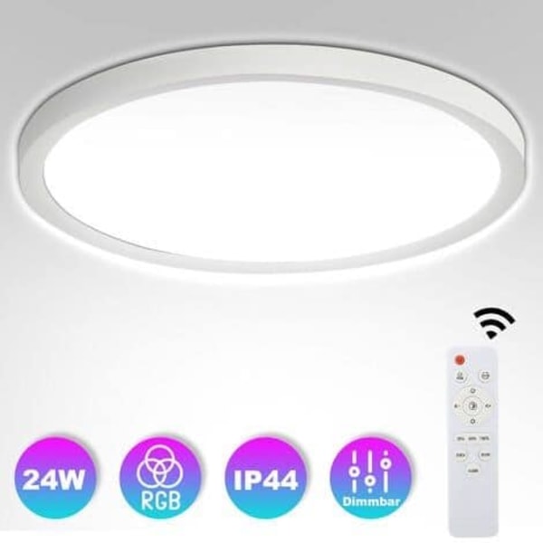 Bakbelyst taklampe LED 24W taklampe med fjernkontroll BAKLYS Stue RGB
