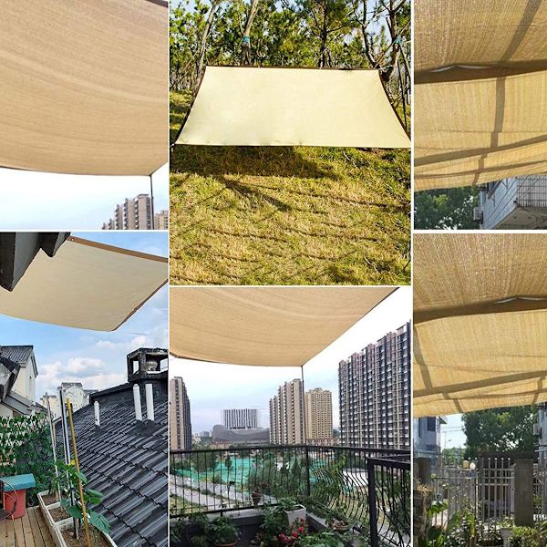 Ulkovarjostinverkko beige-värinen yksityisyyden suojaverkko kestävä aurinkosuojausverkko KLB