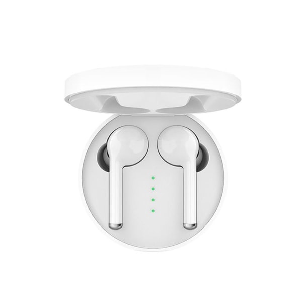 Bluetooth5.0 in-ear hodetelefoner med ladeboks, støyreduserende hvit