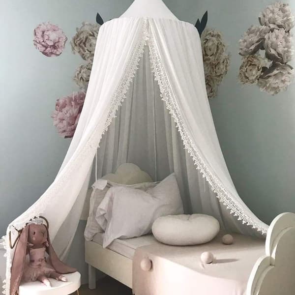 Chiffon sänghimmel, myggnät för barnrum