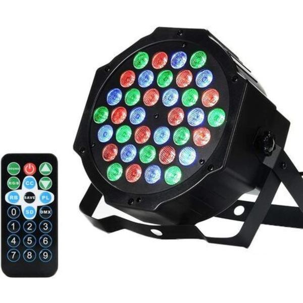 36 LED-strålkastare, PAR-strålkastare, discolampa, DJ-strobeljus, scenbelysning, lampa, RBG-mixer, 36 W, DMX-ingång/utgång