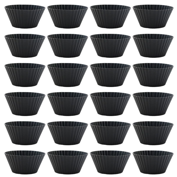 Silikon mini cupcake-hållare, mini cupcake-formar, bakverk svart KLB