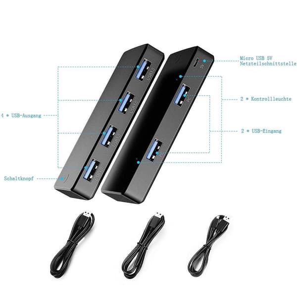 USB 3.0-switch, 2 IN 4 Out KM-switch för skrivare och mer