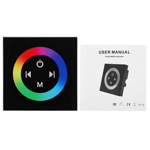 Väggmonterad färgglad RGB LED touch panel controller dimmer KLB