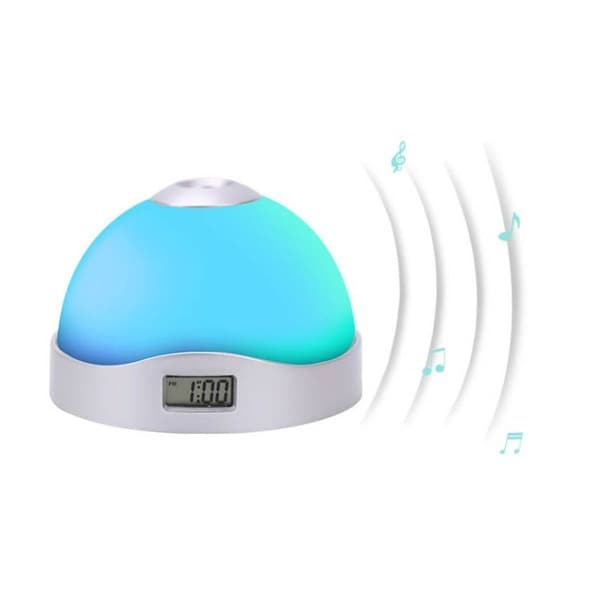 Lazy Magic farverig lysende projektionsur LED halvkugleformet alarmur (ingen stjerne