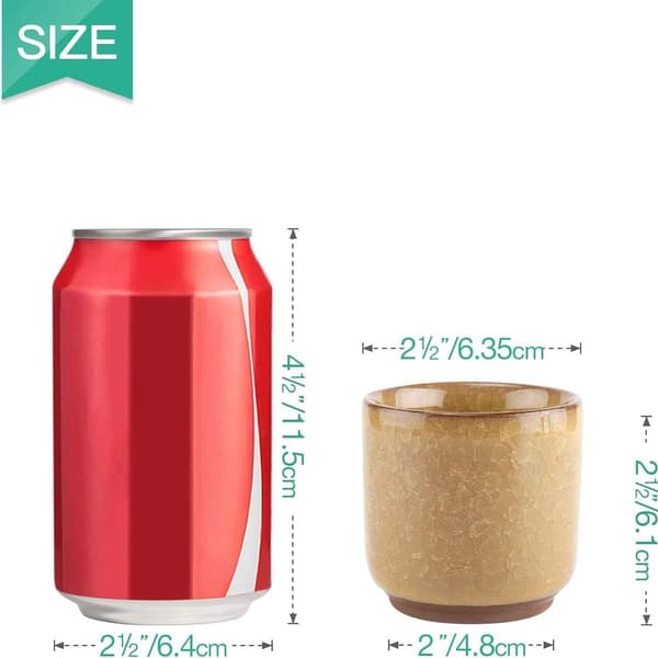 6 cm Zisha keramiska krukor med bambu bricka - 6-pack, suckulenter
