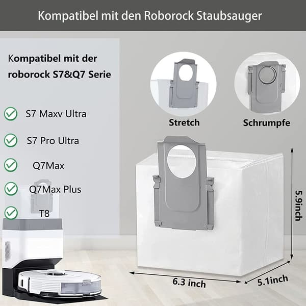 16-pack dammsäcktillbehör för Roborock dammsugarrobotar KLB