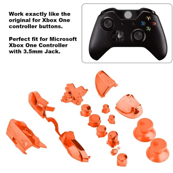 Fuld knap-sæt til Xbox One / Elite-controllere (3,5 mm orange KLB