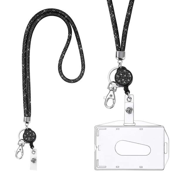 Lanyard med korthållare, Crystal Lanyard Halsband med transparent KLB