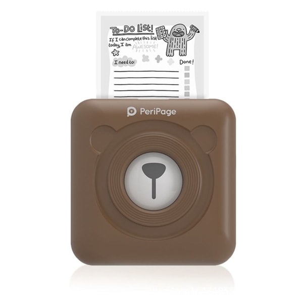 Mini fotoprinter - Bluetooth, termisk papir - 203 DPI - iOS, Android, Windows - Brun