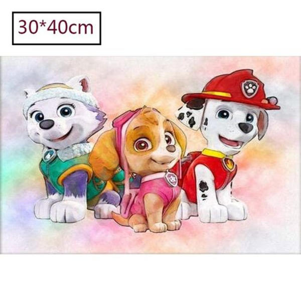 DIY Paw Koirapartio 5D Timanttimaalauspakkaukset, Täysporattu Kristallirihkama