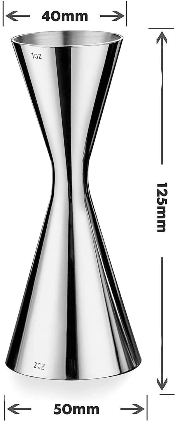 Premium rustfritt stål jigger 2 OZ 1 OZ cocktailmålekopp med mål inni - speilpolert
