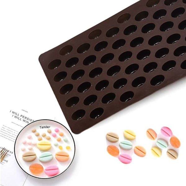 55 håls silikon kaffeböna form choklad godis isbit bricka