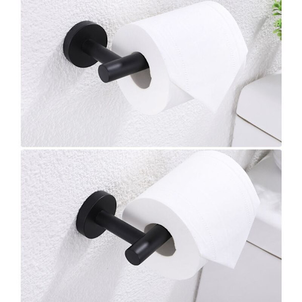 Toiletrulleholder i rustfrit stål (sort).