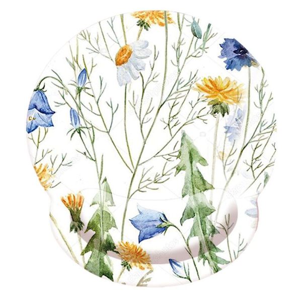 Blomsterformet musemåtte med håndledsstøtte, gummisål, langsom stil1