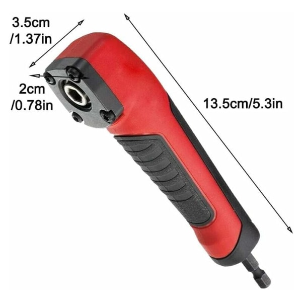 Skrutrekker Socket, 90° Skrutrekker Socket Adapter, 90 Graders Vinkel, Høyre Vinkel Skrutrekker, Led, for 18V Slagdriver og Bor KLB
