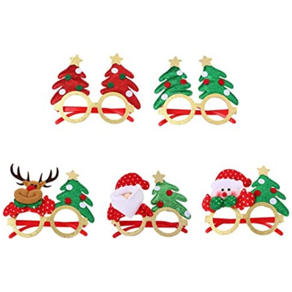 5 Pack Christmas Muovilasit Frame Sarjakuva Glow Glasses Funny Glasses