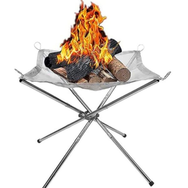 Bærbare ildskåle, camping sammenklappelig rustfrit stål ildkurv, rustfrit stål KLB
