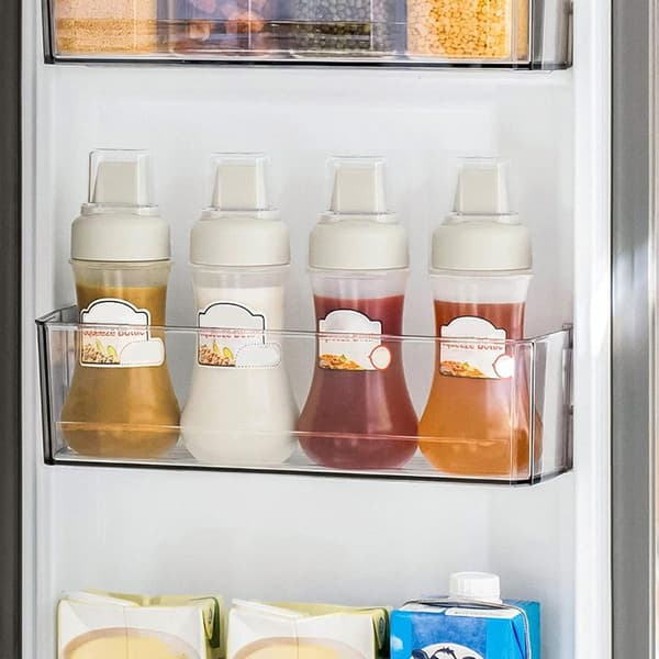 2-pack Condiment Porösa Squeeze Flaskor, Påfyllningsbar Condiment Behållare för KLB