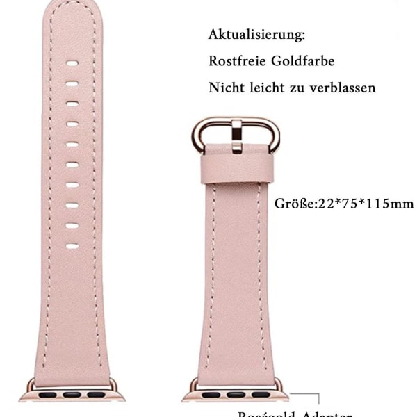 Replacement strap made of high quality leather with stainless steel buckle, compatible with the