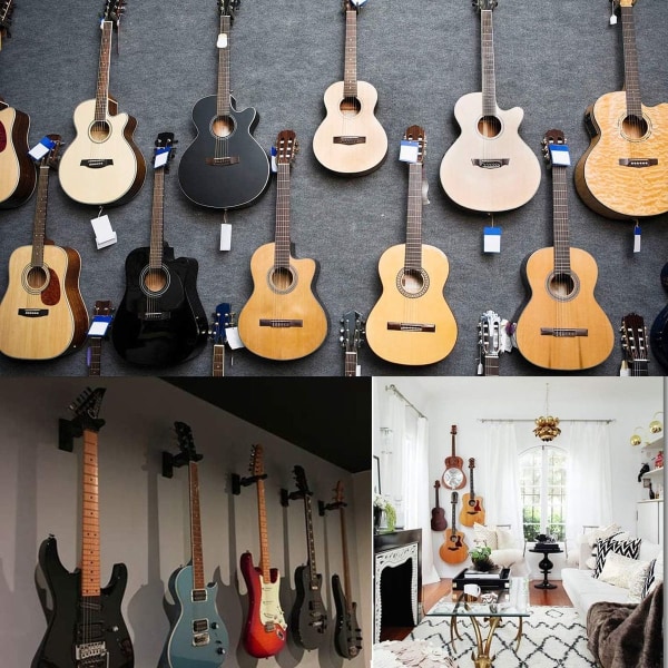 2-pakning gitar kroker, gitarstativ, veggmontering, gitar veggfeste