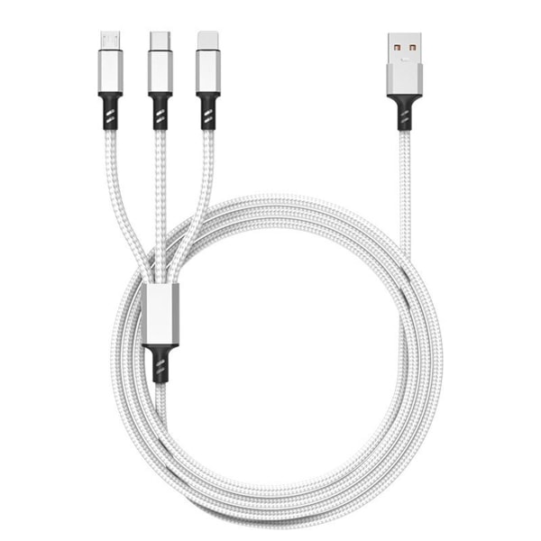 Multi lade kabel, nylon flettet USB kabel